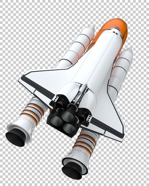 Space shuttle on transparent background 3d rendering illustration