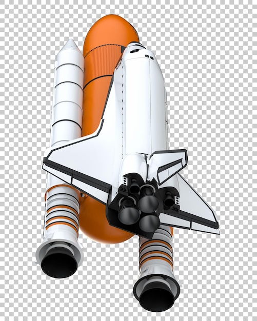 Space shuttle on transparent background 3d rendering illustration