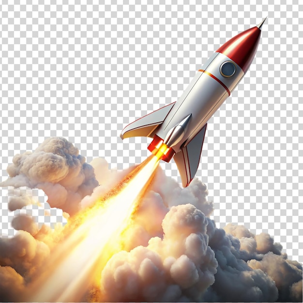 PSD a space shuttle with boosters on transparent background