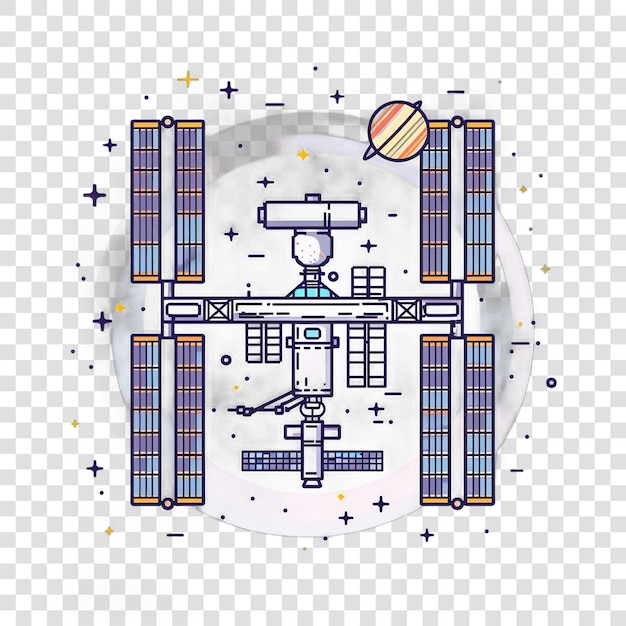 Space station realistic photo isolated on transparent background