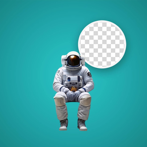 PSD spaceman astronaut flying with rocket 3d illustration design