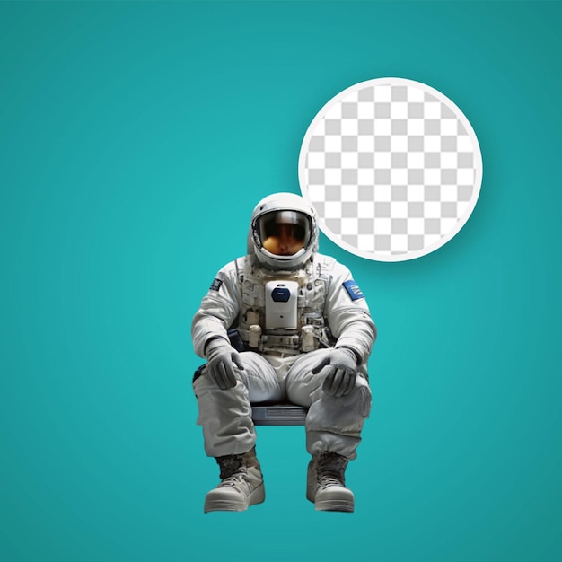 PSD spaceman astronaut flying with rocket 3d illustration design