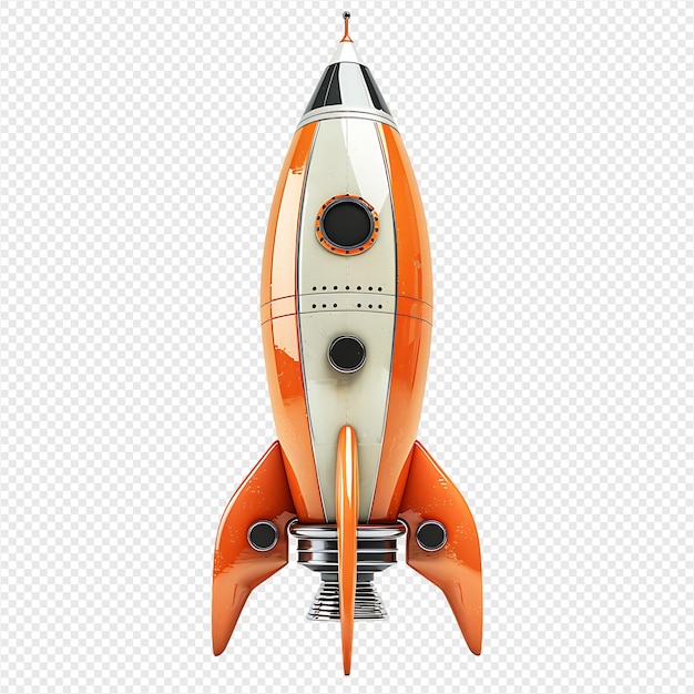 PSD spaceship rocket on isolated transparent background