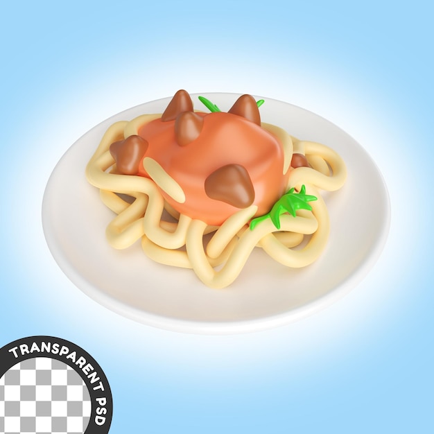 Spaghetti Pasta 3D Illustration Icon