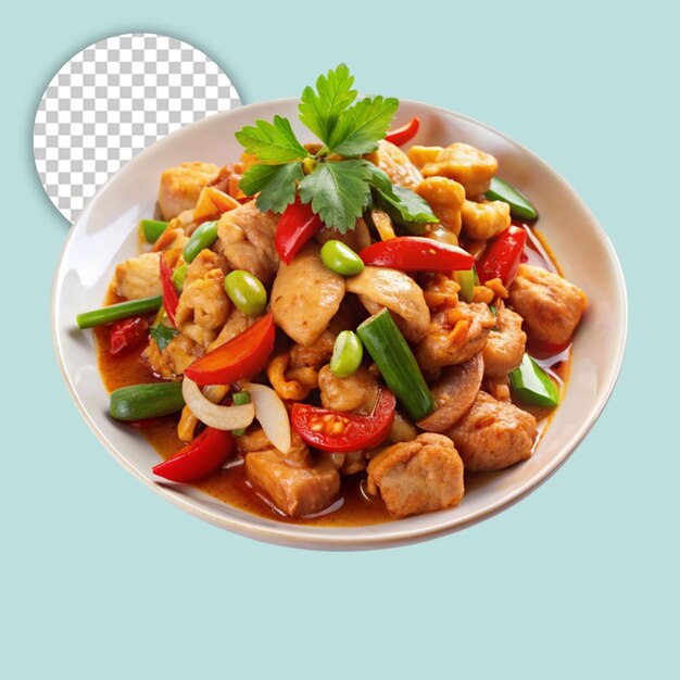 PSD spaghetti with meatballs and tomato sauce in bowl closeup shot isolated on a transparent background