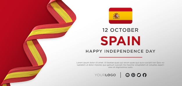 Spain National Independence Day Celebration Banner, National Anniversary