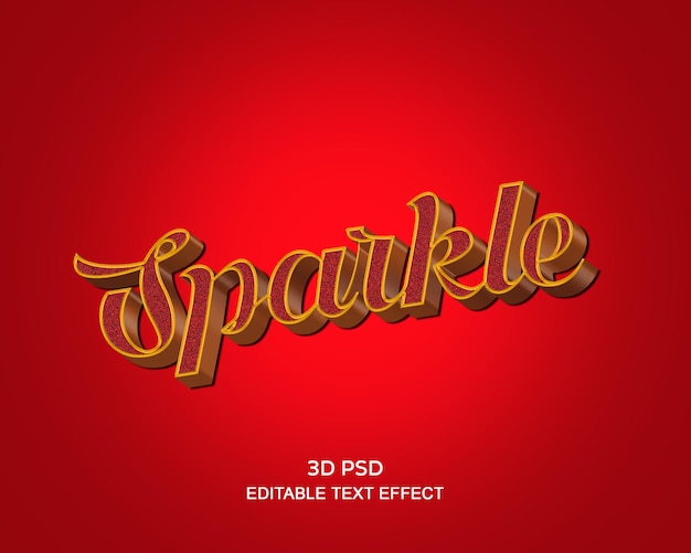 Sparkle 3d editable text effect with premium background