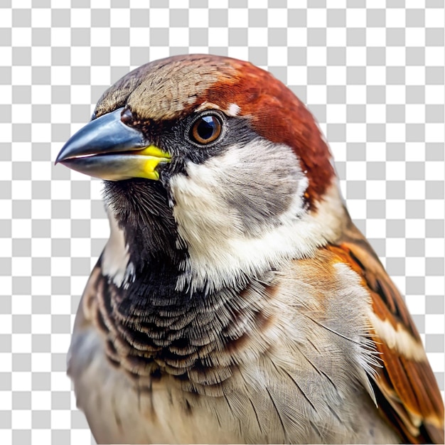 sparrow portrait isolated on transparent background