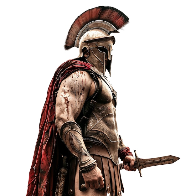 Spartan Warrior isolated on transparent or white background