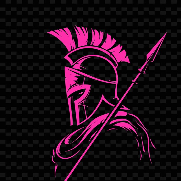 Spartan Warrior Symbol Logo With Lambda and Spear for Decora Creative Tribal Vector Designs