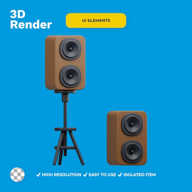 SPEAKER UI ELEMENTS IN 3D RENDER