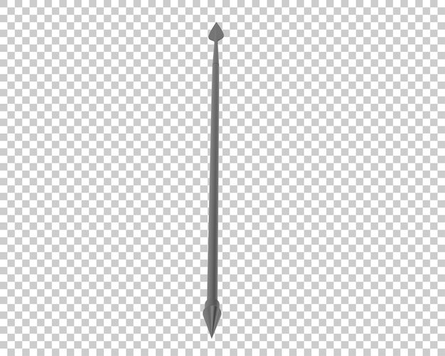 Spear on transparent background 3d rendering illustration