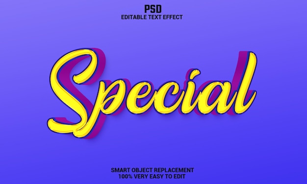 Special 3d editable text effect with background Premium Psd