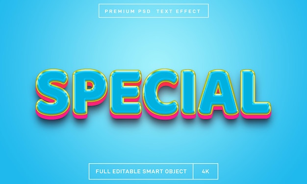 Special 3d text style effect template premium psd