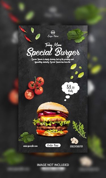 special burger flyer menu template