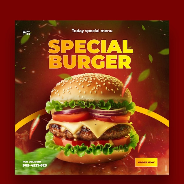 special burger post design for online post design