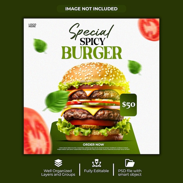 Special burger social media Ad design