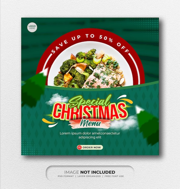 Special christmas social medi post design template