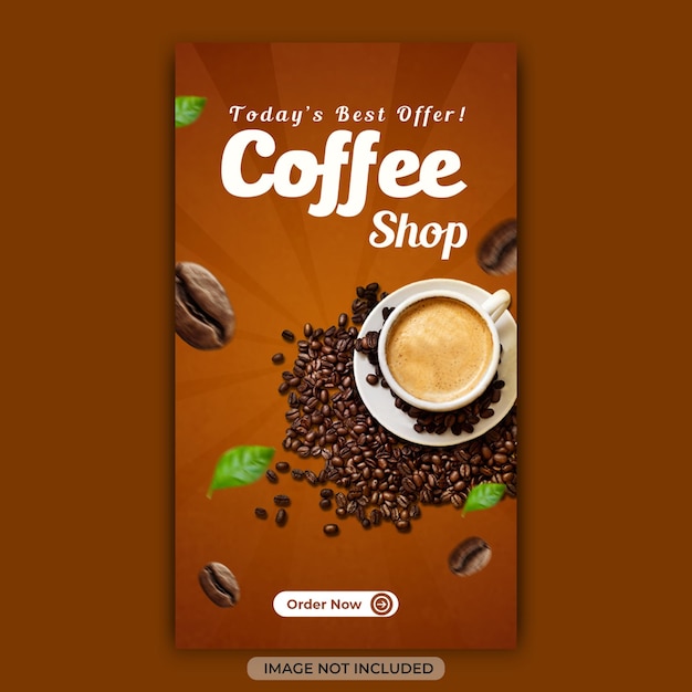 Special Coffee shop hot food menu instagram post design template