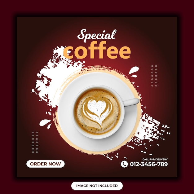 PSD special coffee social media post design