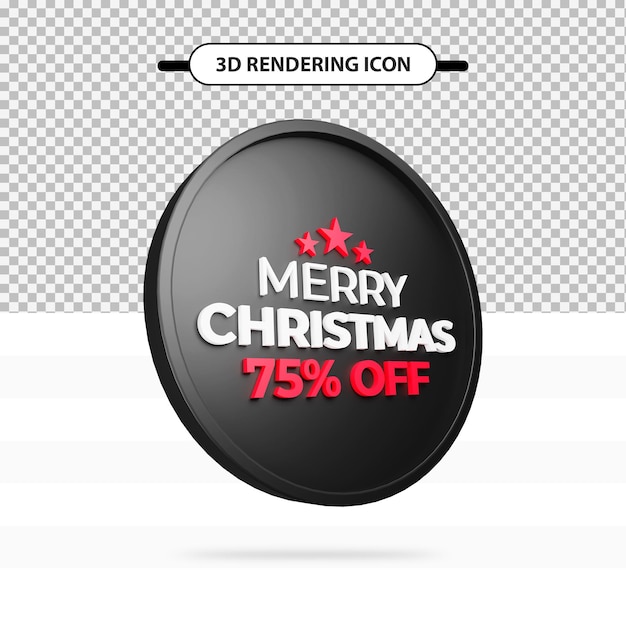 Special daymerry christmas offer 75 percent off 3D rendering icon