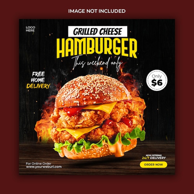 Special delicious burger social media post banner template