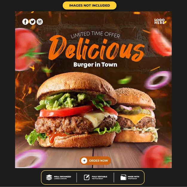 Special Delicious Burger Social Media Post