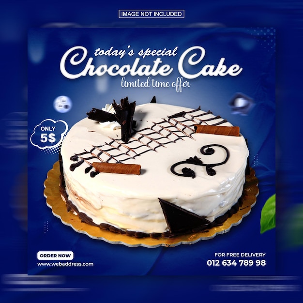 Special delicious cake social media instagram post design template