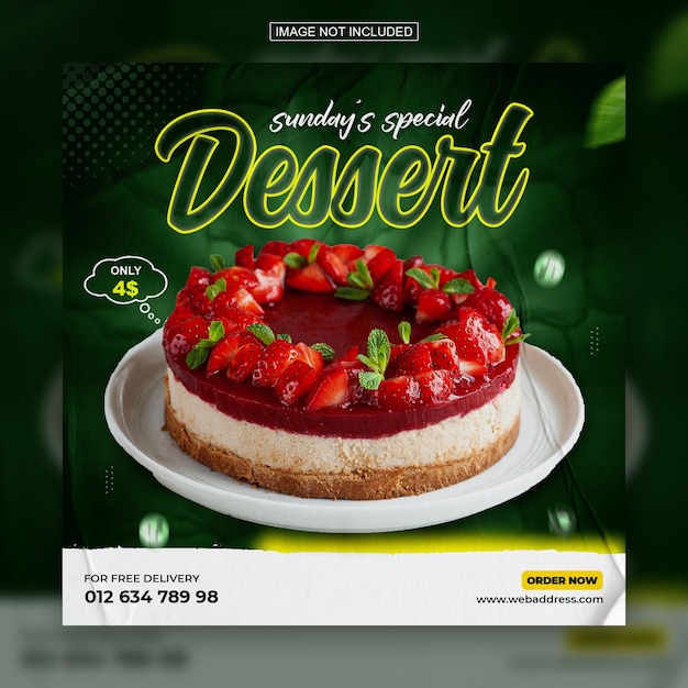 Special delicious food menu social media instagram post design template