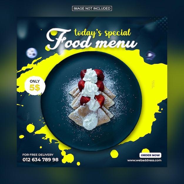 Special delicious food menu social media instagram post design template