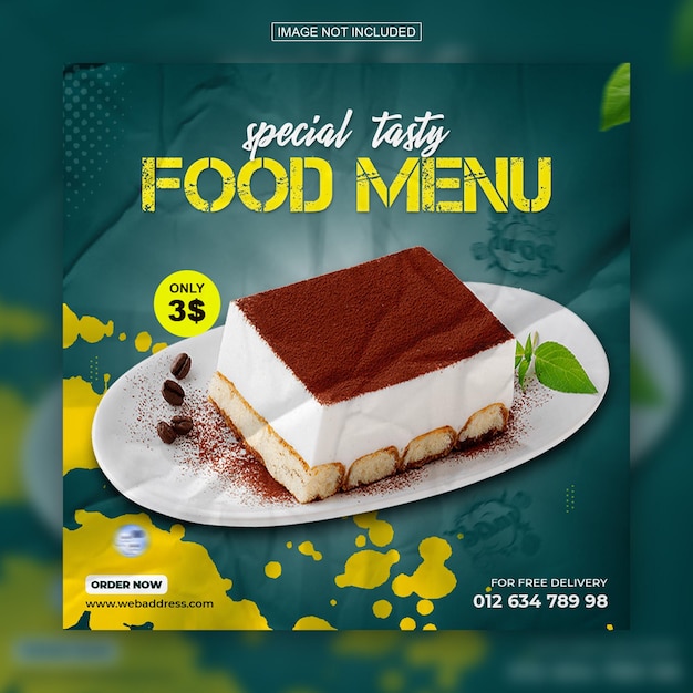 Special delicious food menu social media instagram post design template