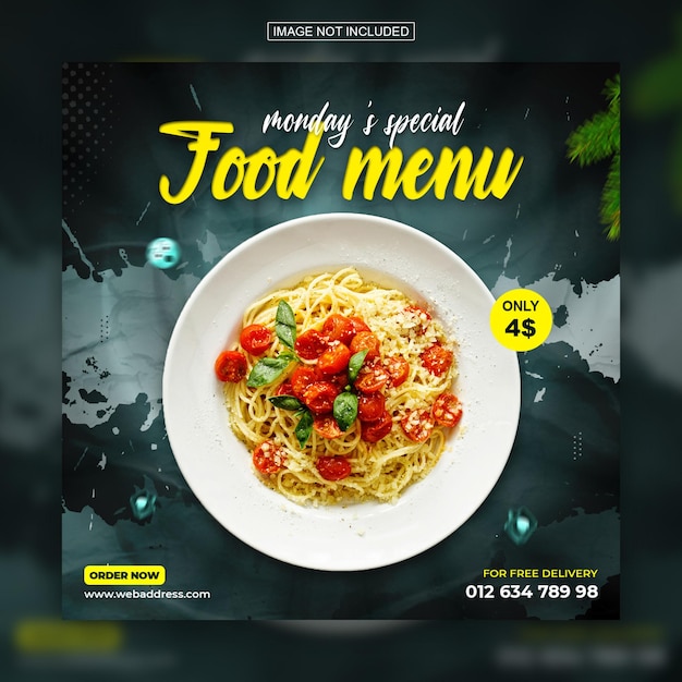 Special delicious food menu social media instagram post design template