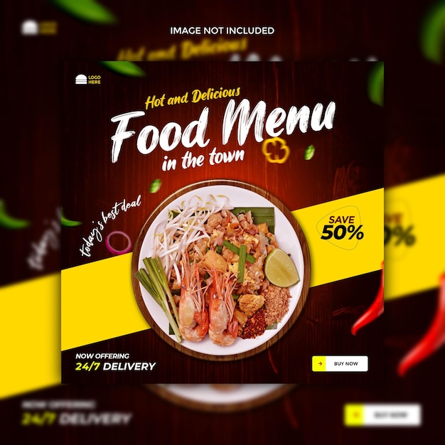 Special delicious food social media banner post template