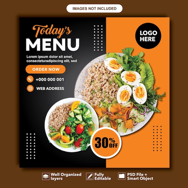 Special delicious food social media banner post template