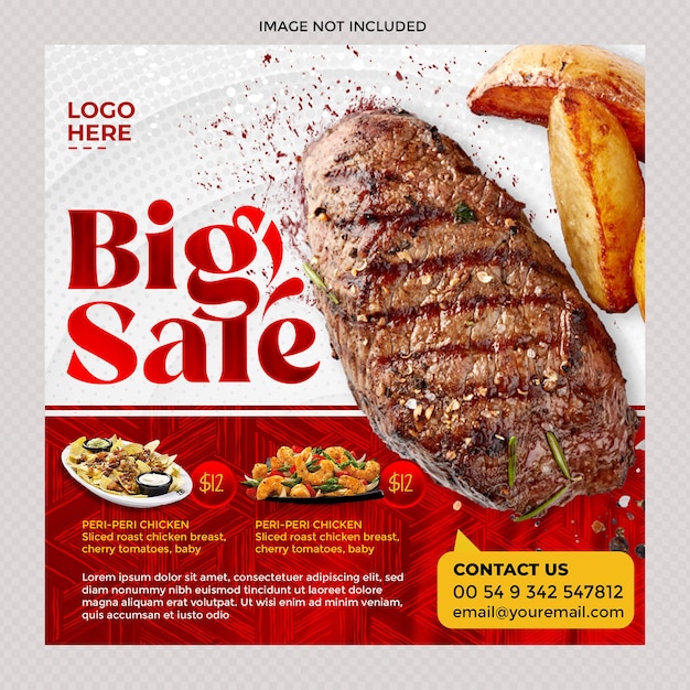 Special discount and Big sale PSD Poster design for Barbecue Or BBQ