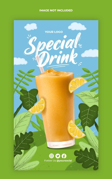 Special drink instagram story template