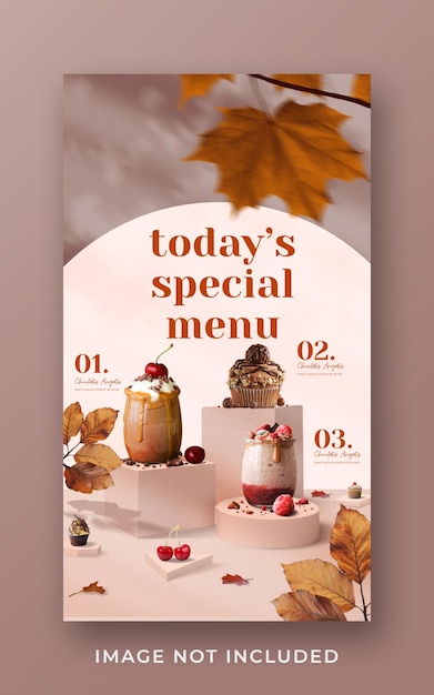 Special drink menu promotion social media Instagram story banner template