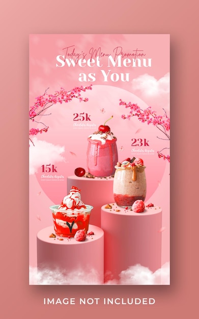 Special drink menu promotion social media instagram story banner template