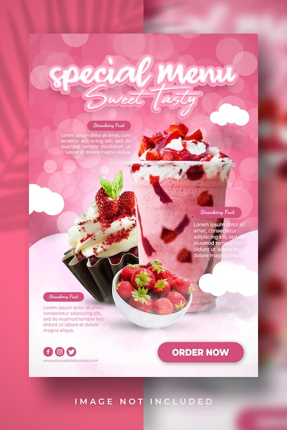 Special drink menu sweet tasty fresh fruit for promotion poster flyer display banner template