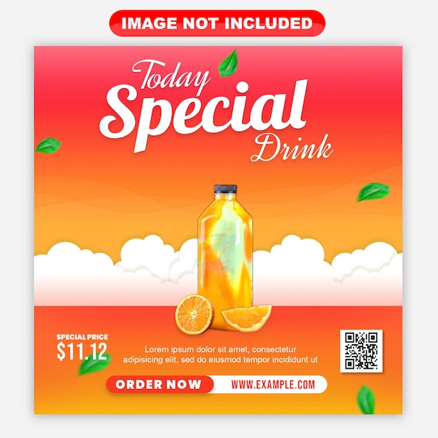 Special drink social media post and web banner