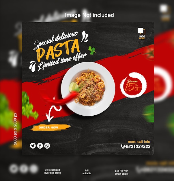 the special food menu offers social media post banner design