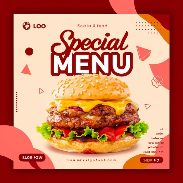 Special food menu social media post template