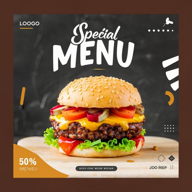 Special food menu social media post template