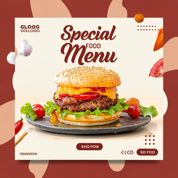 Special food menu social media post template