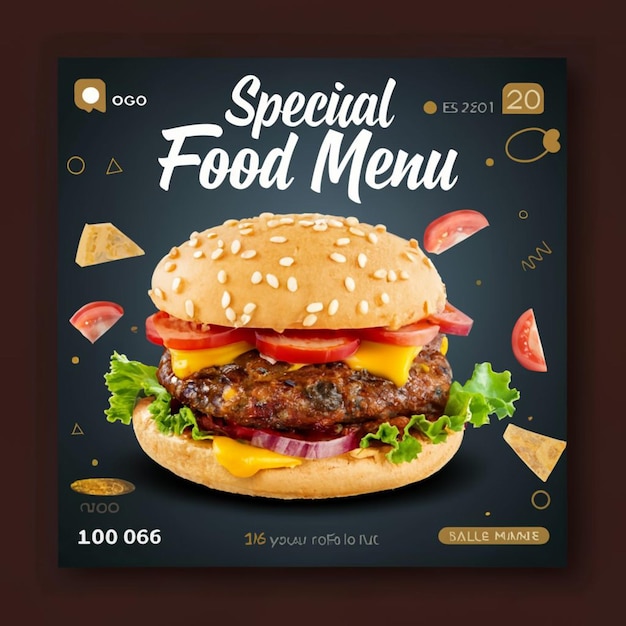 Special food menu social media post template