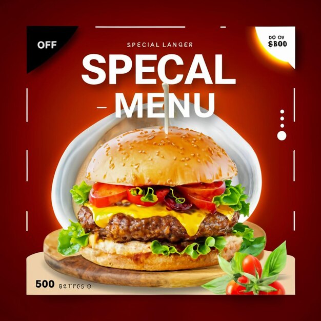 Special food menu social media post template