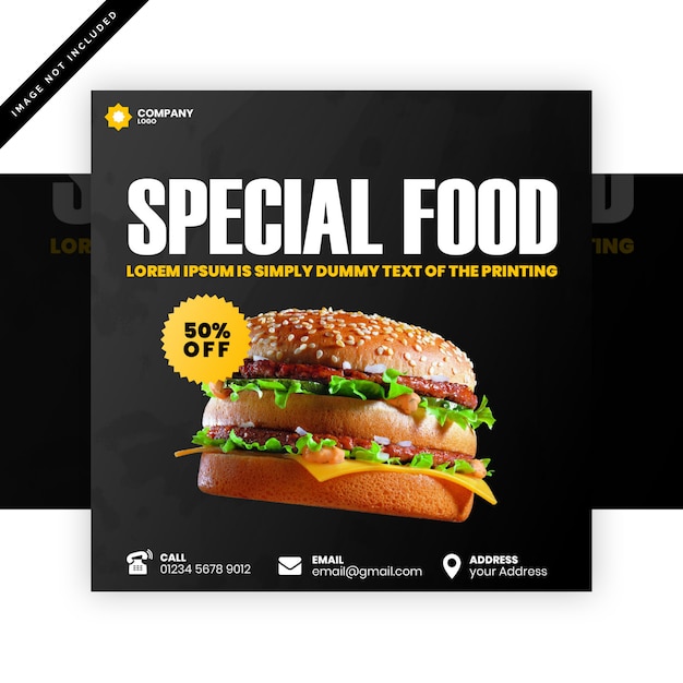 Special food square banner template