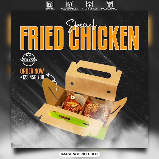 Special fried chicken poster template