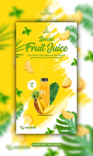 special fruit juice menu or drinks menu design