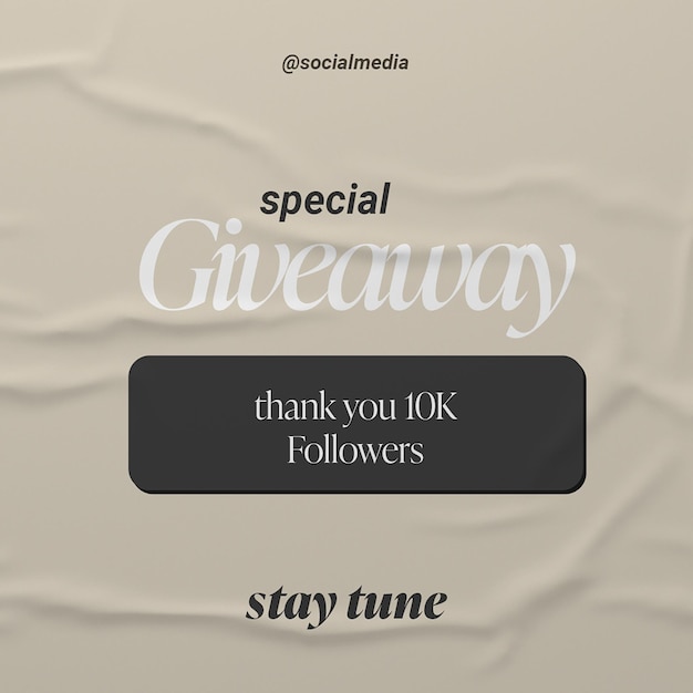 special GIVEAWAY social media instagram post template psd design